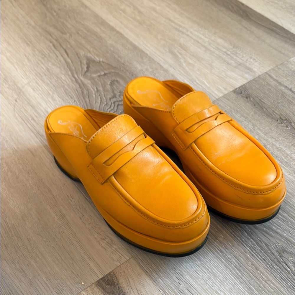 Free People Winston Clogs in Yellow Marigold